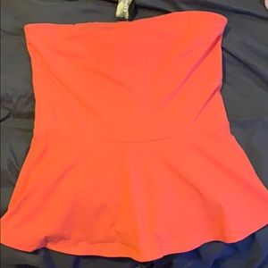NWT Express Coral Pink Empire Waist Strapless Top